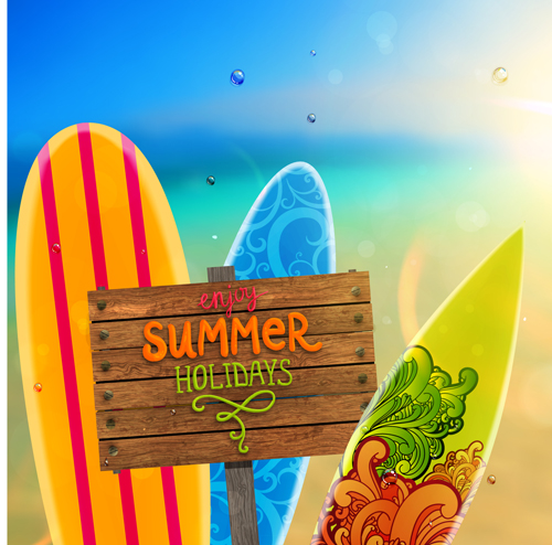 Excellent summer holidays background vector 01 summer holidays Excellent background vector background   