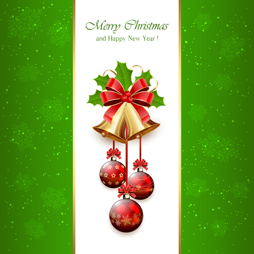 Christmas holly berry with bells vector background 08 holly christmas Berry bells background   