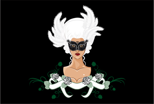 Mask with Masquerade design vector 02 Masquerade mask   