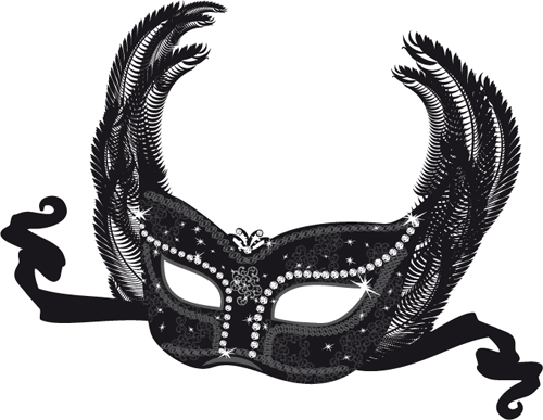 Mask with Masquerade design vector 05 Masquerade mask   