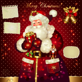 Santa golden glow christmas cards vector 03 santa golden glow christmas cards   