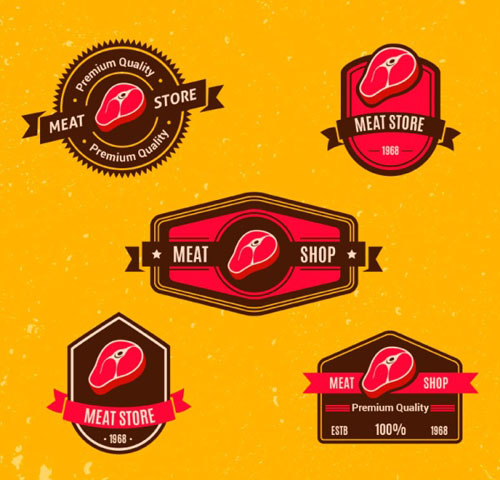 Meat store labels vector store Meat labels   