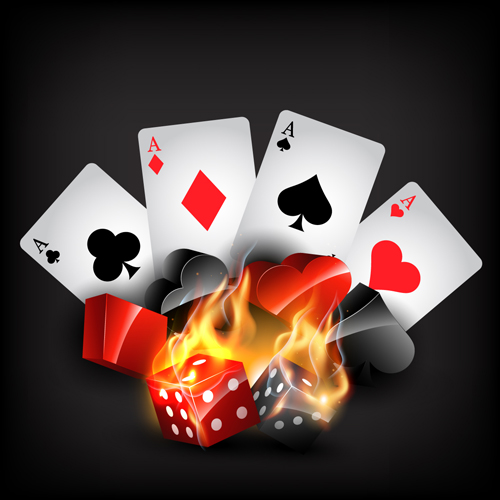 Flame elements Casino cards vector graphics 03 flame elements element casino cards card   