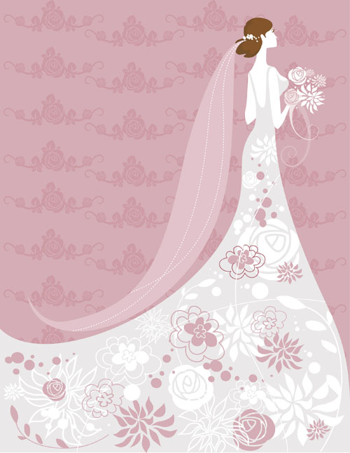 Set of Romantic Wedding vector background 03 wedding romantic   