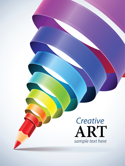 Creative Ribbons cone art background vector 04 ribbons ribbon creative cone   