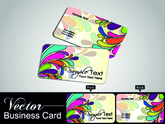 Color floral business cards vector 03 floral business cards business card business   