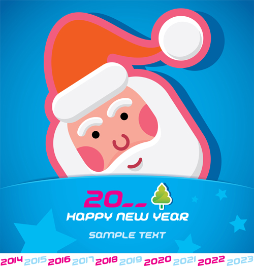 Cartoon santa bookmarks christmas card vector 09 santa christmas cartoon card bookmarks   