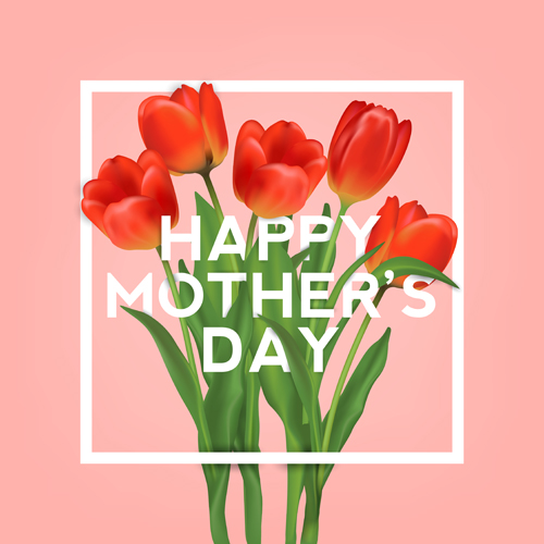 Set of happy mother's day art background vector 06 Mother's day mother happy background   