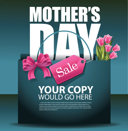 Set of happy mother's day art background vector 05 Mother's day mother happy background   