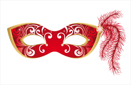 Mask with Masquerade design vector 03 Masquerade mask   