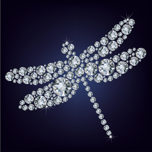 Shiny diamonds dragonfly vector shiny dragonfly diamond   
