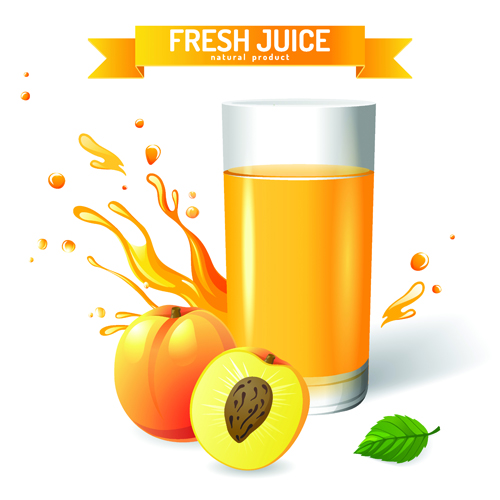 Fresh Juice with ribbon design graphic vector 04 ribbon juice fresh   