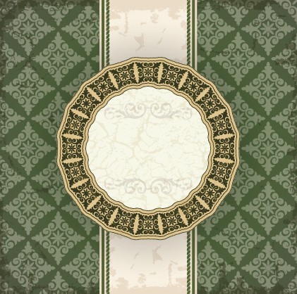 Vintage floral background with round frame vector 05 vintage frame floral background background   