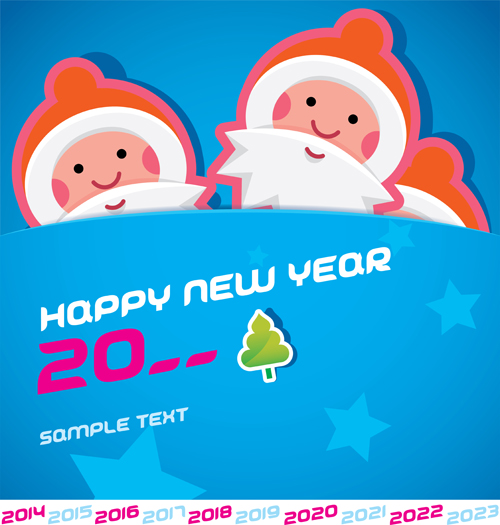 Cartoon santa bookmarks christmas card vector 04 santa christmas cartoon card bookmarks   