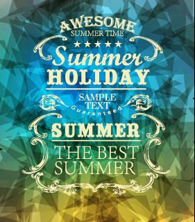 Summer labels with geometric shapes background vector 02 summer labels label Geometric Shapes Geometric Shape geometric background vector background   