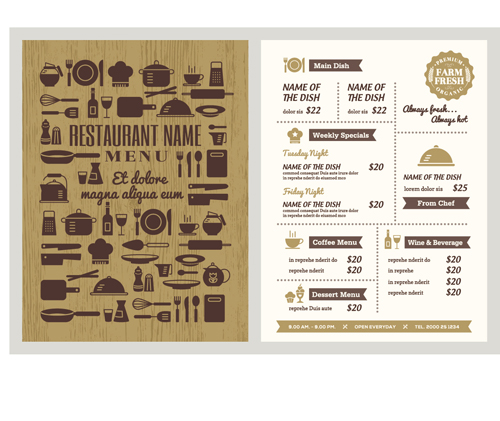 Restaurant menu template vintage vector 04 vintage template restaurant menu   