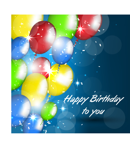 Balloons with confetti happy birthday cards vector 01 happy birthday confetti birthday cards balloon   