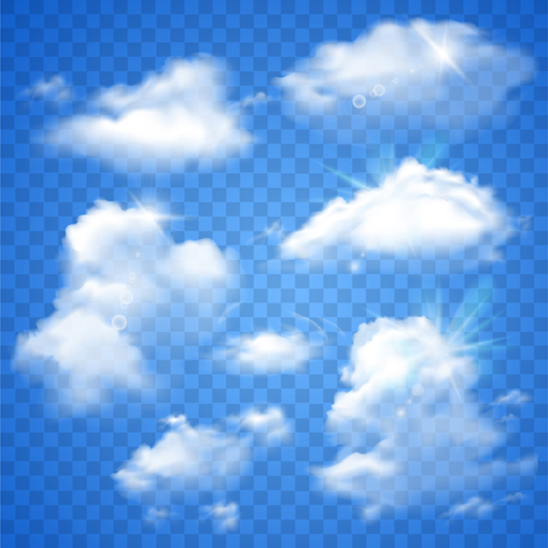 Realistic white cloud illustration vector 03 white realistic illustration cloud   