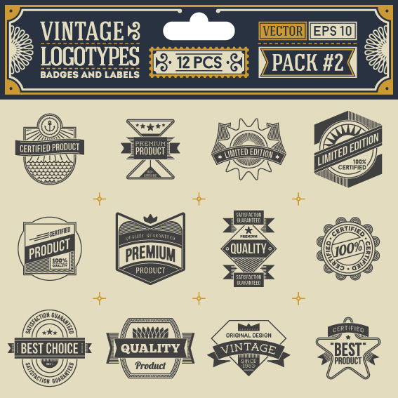 Vintage logotypes label and badges vector vintage logotypes label badges   