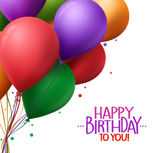 Birthday colorful balloons with white background vector 16 white colorful birthday balloons background   