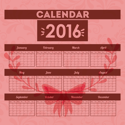 Simple wall calendar 2016 design vectors set 18 wall simple design calendar 2016   