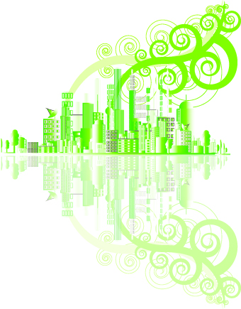 Creative ecology city background illustration 01 illustration ecology eco creative city   