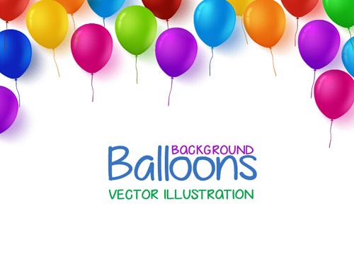 Birthday colorful balloons with white background vector 18 white colorful birthday balloons background   
