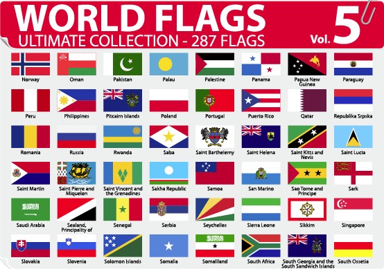Various of World flags vector set 02 world Various flags flag   