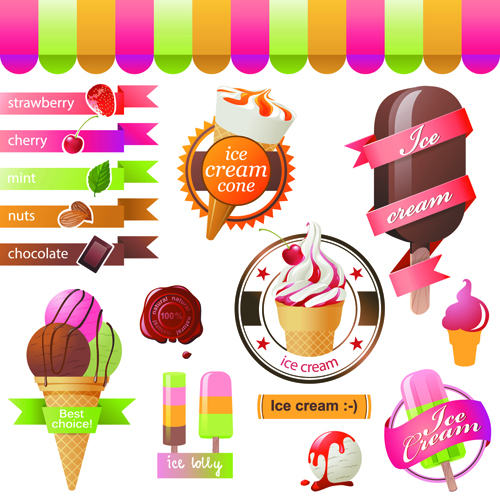 Different flavors ice cream vector ice cream flavors different cream   