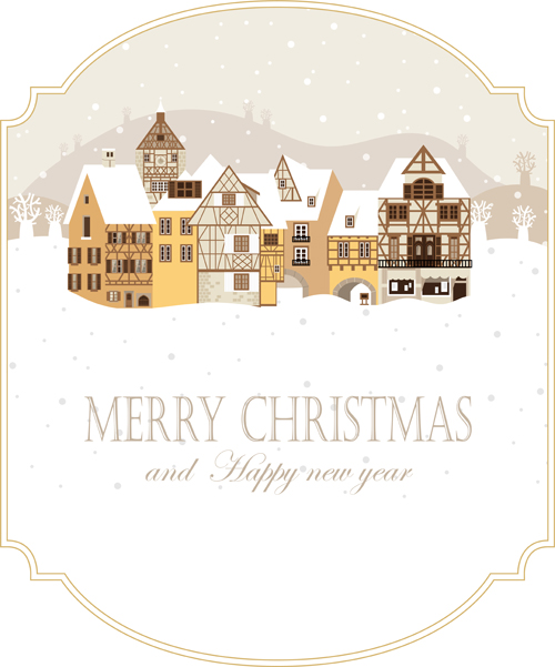 Winter houses christmas vector background 03 winter houses house christmas background   