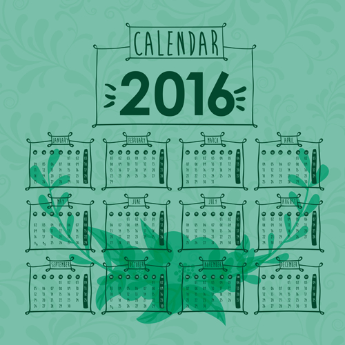 Simple wall calendar 2016 design vectors set 19 wall simple design calendar 2016   