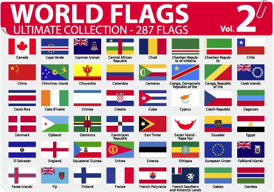 Various of World flags vector set 05 world Various flags flag   