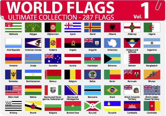 Various of World flags vector set 04 world Various flags flag   