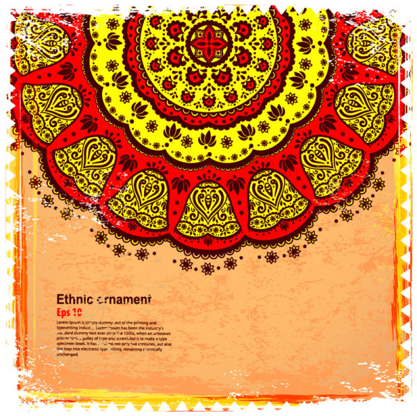 Indian style Floral ornament vector graphics 01 ornament Indian style india floral   