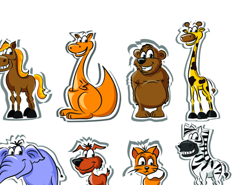 Set of funny animals vector 04 funny animals   