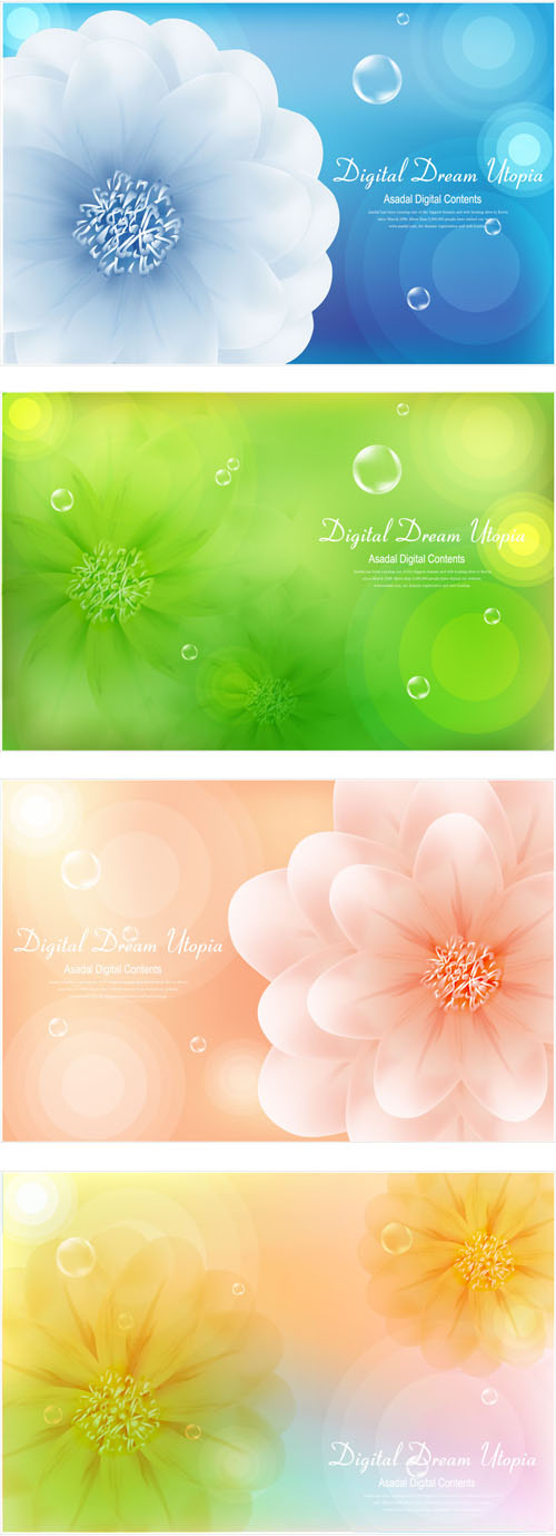 Brilliant flowers background material vector 01 flowers flower brilliant background material background   