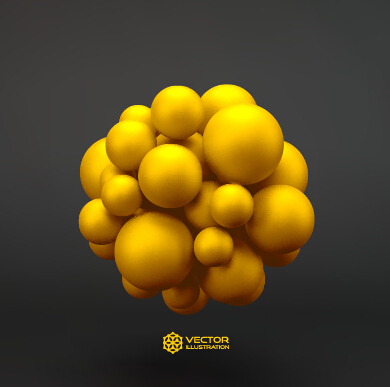 3D molecules spheres illustration vector background 06 sphere molecule illustration background   