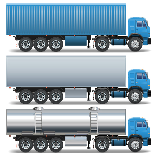 Blue big truck vector material truck material blue big   