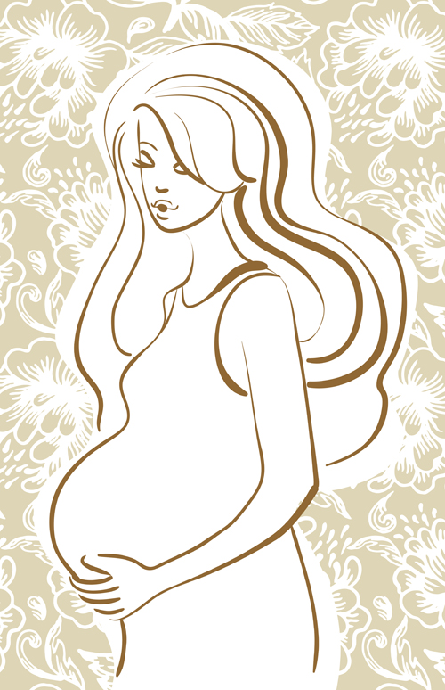 Pregnant woman design elements vector set 04 woman pregnant elements element   