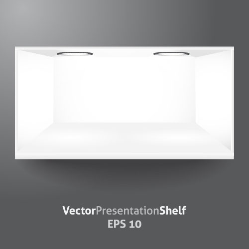 White Showcase vector showcase shelves lighting display racks chandeliers cabinets   
