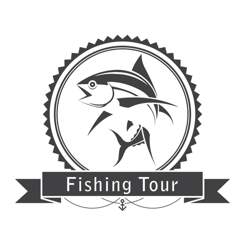 Fishing tour label vintage vector vintage tour label fishing   