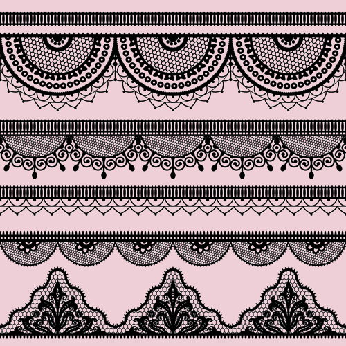 Ornate lace border design vector set 01 ornate lace border lace border   