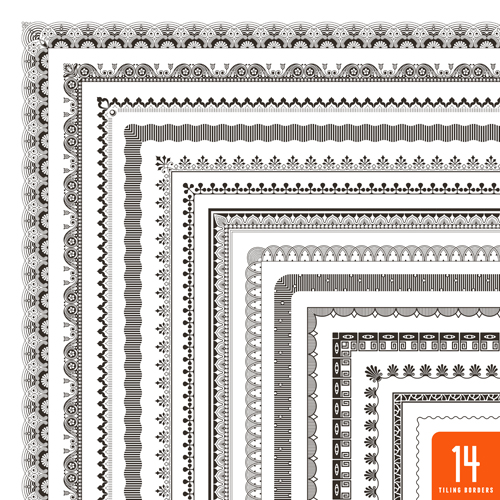 Corner borders vintage styels vector vintage corner borders   