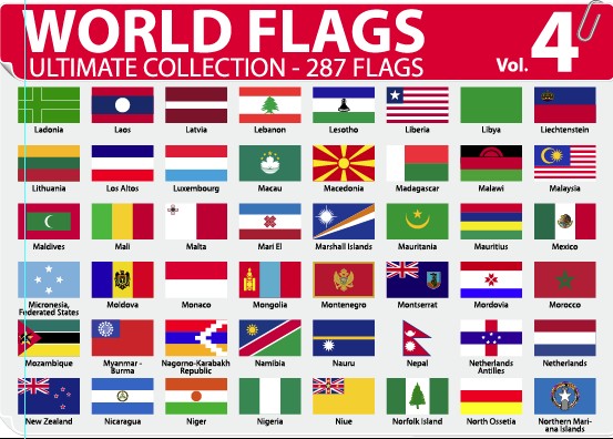 Various of World flags vector set 06 world Various flags flag   