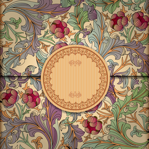 Vintage backgrounds with luxurious Floral vector 05 vintage luxurious floral   