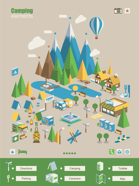 camping elements business template vector camping business template business   