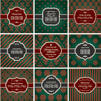 Ornate pattern with frames vintage background vector 03 vintage pattern frames background   