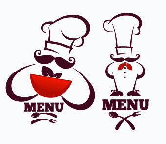 Creative chef menu logos vector set 03 menu creative chef   