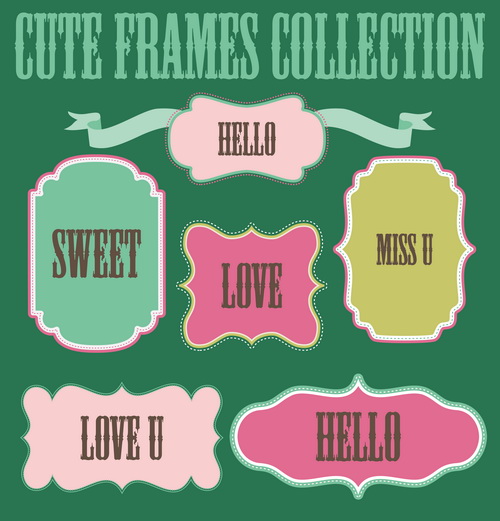 Cute sweet frames set vector graphics 02 vector graphics sweet frames frame cute   