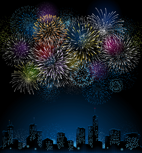 Set of holiday Fireworks design vector material 26 material holiday Fireworks   